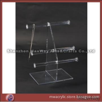 Transparent ladder-like acrylic/lucite jewelry/necklace/bracelet display/holder stand